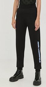 Spodnie dresowe Karl Lagerfeld  czarne damskie 225W1050