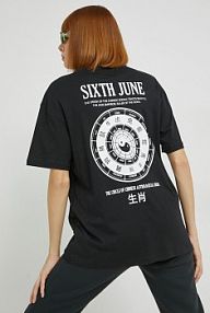 T-shirt Sixth June  czarny damski 33625