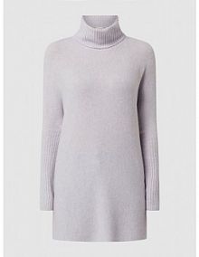 Długi sweter z mieszanki wełny model Rice JC Sophie fioletowy damski EAN R7227