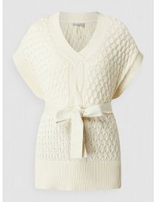 Bezrękawnik z tasiemką w talii model Susann Fransa beżowa damska EAN 20611182