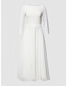 Sukienka koktajlowa z koronki szydełkowej Swing biała EAN 77761710