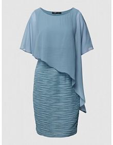 Sukienka koktajlowa z asymetryczną peleryną Swing szara EAN 50004700