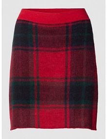 Spódnica mini z imitacji dzianiny model 'PLAID SKIRT' Polo Ralph Lauren czerwona EAN 211881616