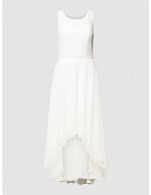 Suknia ślubna z detalami z koronki luxuar biała EAN 7594-P