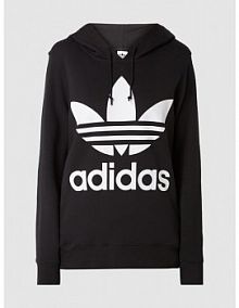 Bluza z kapturem z nadrukiem z logo adidas Originals czarna damska EAN CE2408