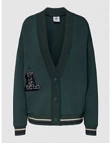 Kardigan z wyhaftowanym logo adidas Originals zielony EAN IA8322