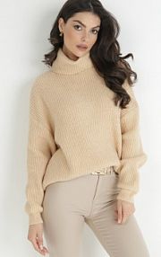 Beżowy golf Oversize Out Of This World Born2Be damski