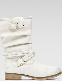 Kozaki mustang białe damskie 1139-624