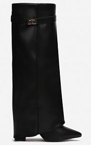 Czarne Kozaki z Szeroką Cholewką i Szpiczastym Noskiem Sumehra ideal