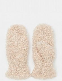 Futrzane rękawiczki Mohito beżowe damskie 7052Q-01X