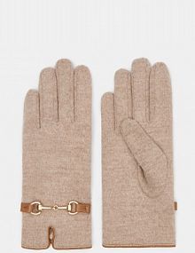 Rękawiczki z ozdobnym detalem Mohito beżowe damskie 0112R-80X