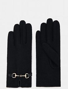 Rękawiczki z ozdobnym elementem Mohito czarne damskie 0112R-99X