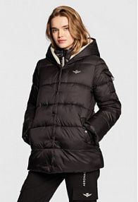 Kurtka puchowa Aeronautica Militare czarna damska Przejściowa