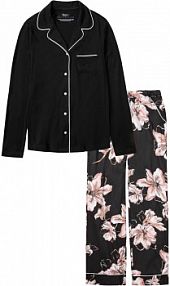 Piżama z plisą guzikową  Bonprix