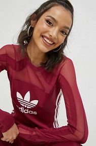 Sweter adidas Originals  bordowy damski  II6114