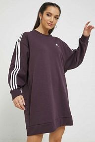 Sukienka midi adidas Originals  fioletowa HM4689