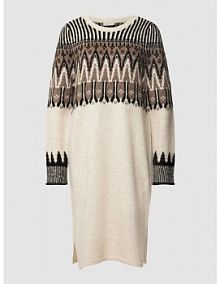 Sukienka z dzianiny z efektowną przędzą model Kerla FREE/QUENT beżowa EAN 200658