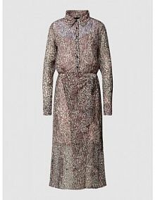 Sukienka koszulowa ze zwierzęcym nadrukiem model LAMA DRESS Guess różowa EAN W3RK18WDW52