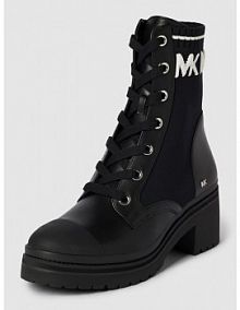Buty sznurowane z detalami z logo model BREA MICHAEL Michael Kors czarne damskie