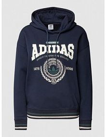 Bluza z kapturem z nadrukiem z logo adidas Originals niebieska damska EAN IA8319