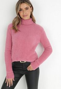 Ciemnoróżowy golf Wełniany Karle Born2Be damski