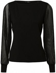 Koszulka z długim rękawem czarny zero damski