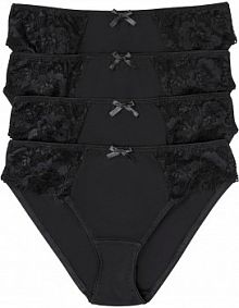 Figi z koronką  (4 pary)  Bonprix