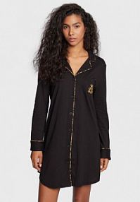 Koszula nocna Lauren Ralph Lauren czarna ILN32208  Regular Fit