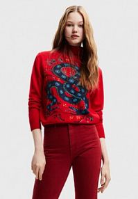 Golf Desigual czerwony damski 