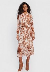 Sukienka koszulowa Guess beżowa 