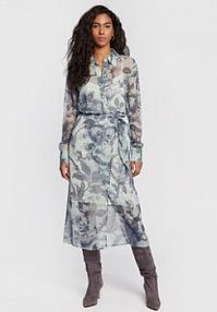 Sukienka koszulowa Guess niebieska 