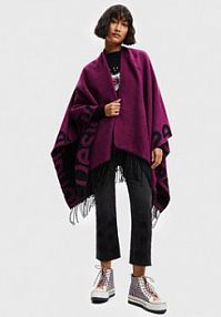 Ponczo Desigual fioletowe 