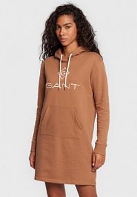 Sukienka dzianinowa Gant brązowa 