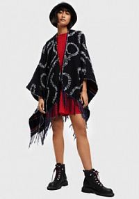 Ponczo Desigual granatowe 