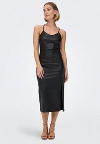 Sukienka skórzana ONLY czarna Z imitacji skóry