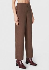 Spodnie eleganckie Moss Copenhagen brązowe damskie Materiałowe