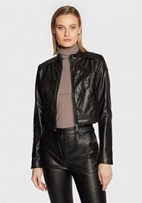 Kurtka skórzana DKNY czarna damska Z imitacji skóry