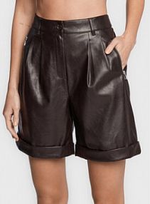 Szorty Marc Aurel brązowe damskie Z imitacji skóry