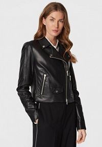Kurtka skórzana Marc Aurel czarna damska Z imitacji skóry