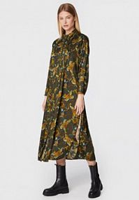 Sukienka koszulowa Sisley zielona 