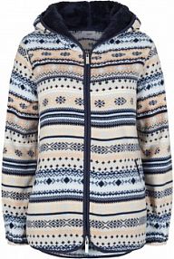 Bluza rozpinana z polaru w norweski wzór, z kapturem  damska Bonprix