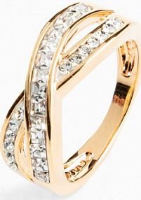 Pierścionek z ozdobnymi kryształkami  Bonprix