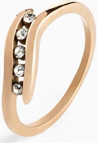 Pierścionek ze stali szlachetnej z cyrkoniami  Bonprix