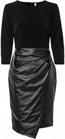 Sukienka z imitacji skóry z górą z dżerseju  Bonprix