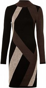 Żakardowa sukienka dzianinowa w modne paski  Bonprix