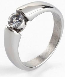 Pierścionek ze stali szlachetnej z cyrkoniami  Bonprix