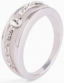 Pierścionek z ozdobnymi kryształami  Bonprix