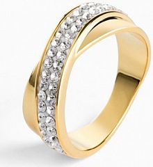 Pierścionek z ozdobnymi kryształami  Bonprix