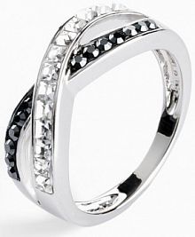 Pierścionek z ozdobnymi kryształami  Bonprix