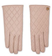 Rękawiczki skórzane Guess różowe